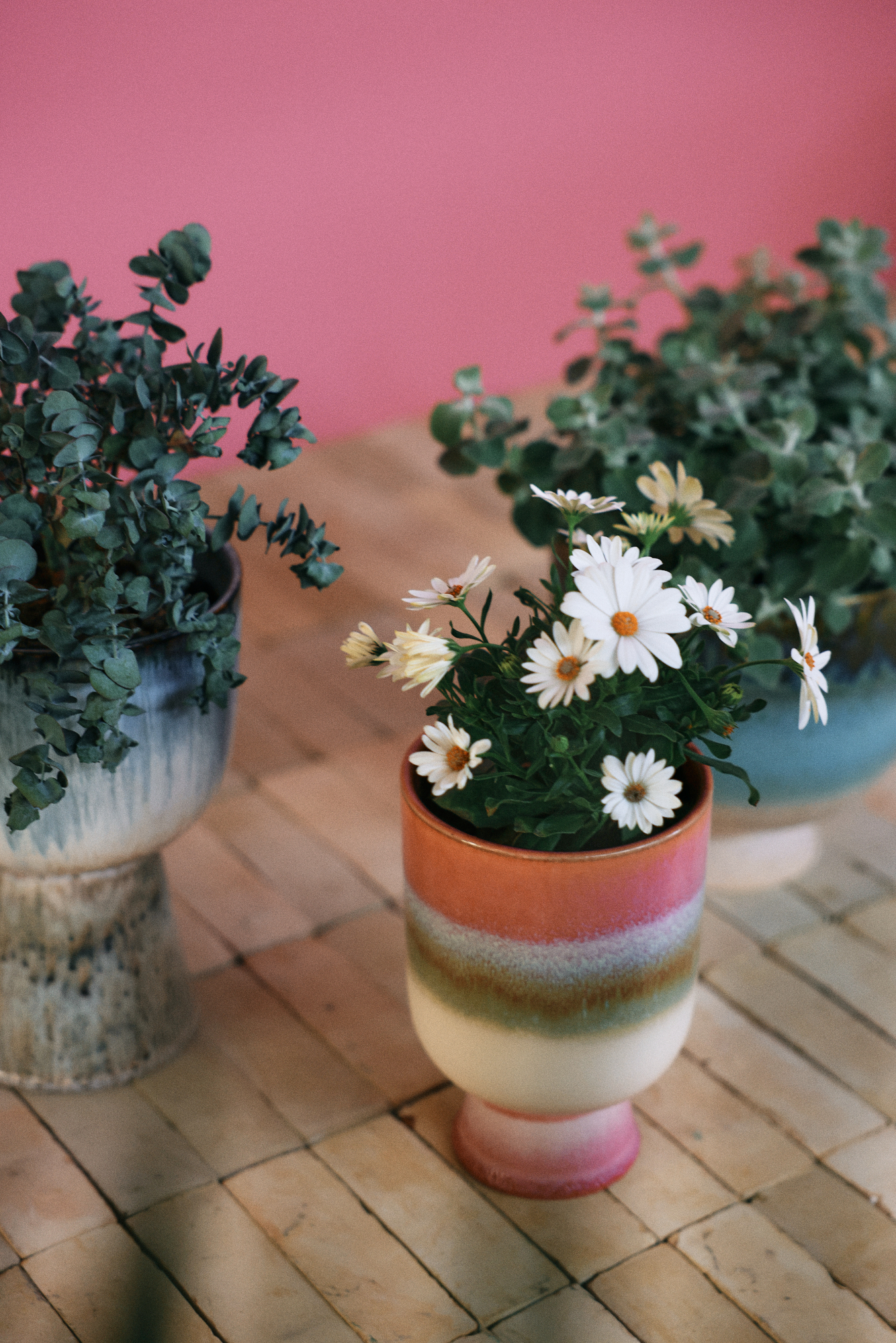 HKliving Retro flower pot rosefield,  ca. 19,5 cm