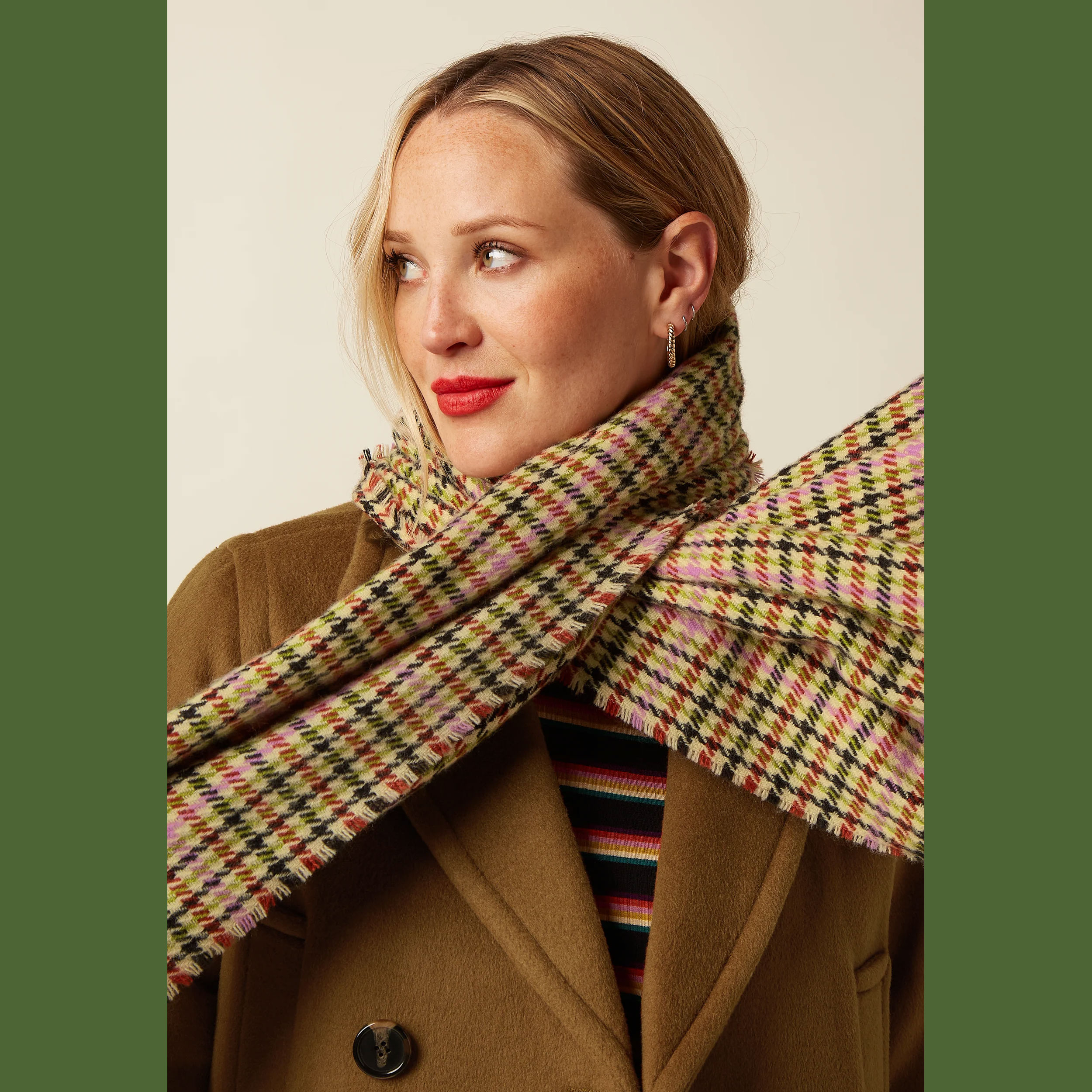 King Louie Schal Houndstooth Scarf, Farbe Spicy Brown