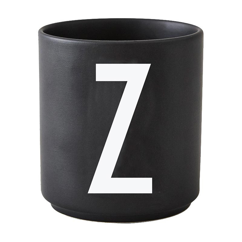 Design Letters AJ Cup, Porzellan Becher "Z" , Farbe: Schwarz, Arne Jacobsen
