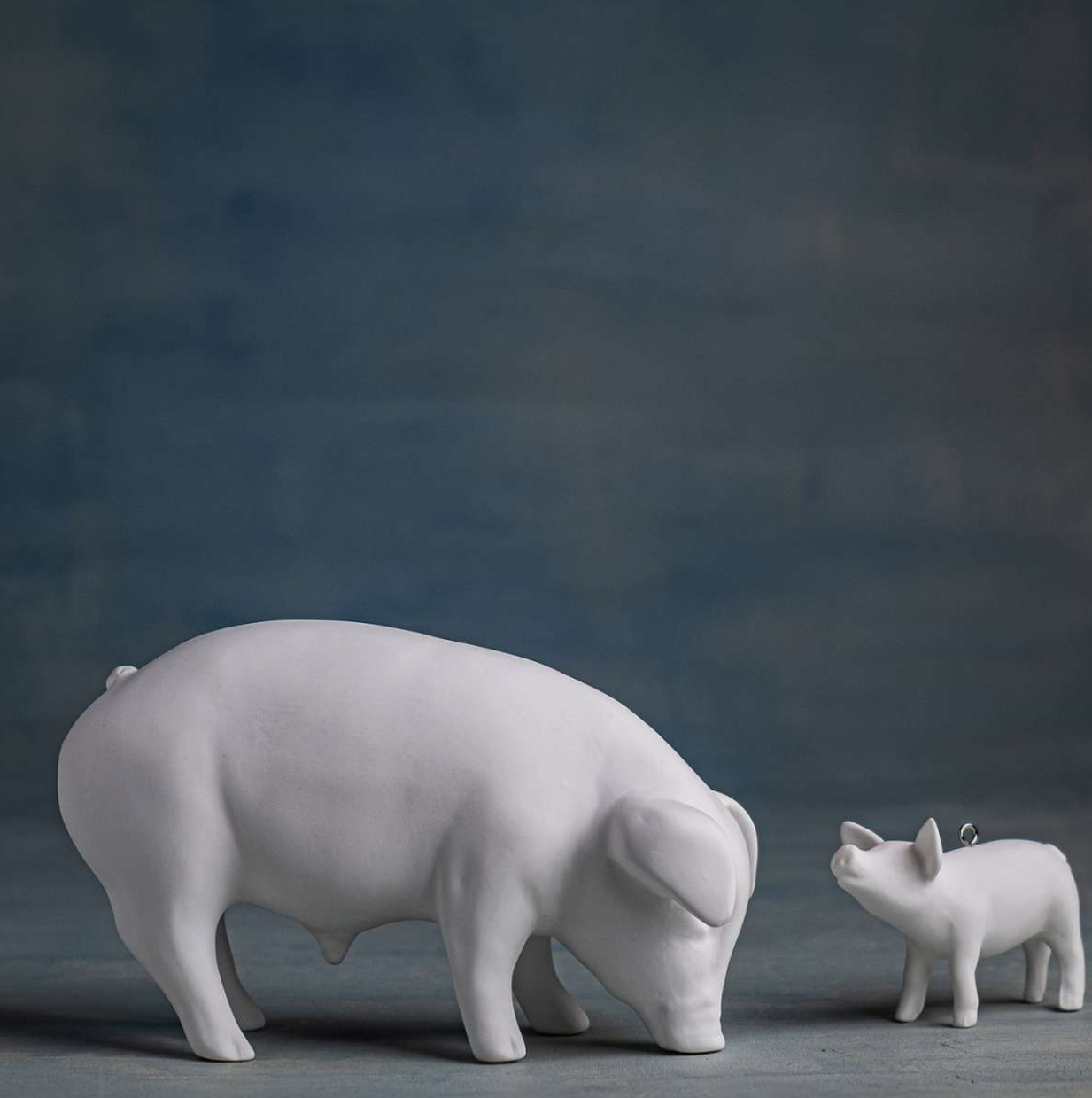 KLATT OBJECTS FERKEL Anhänger zum Anhängen, Farbe: Weiß, ca. 5 x 7 cm , Pro Stück  