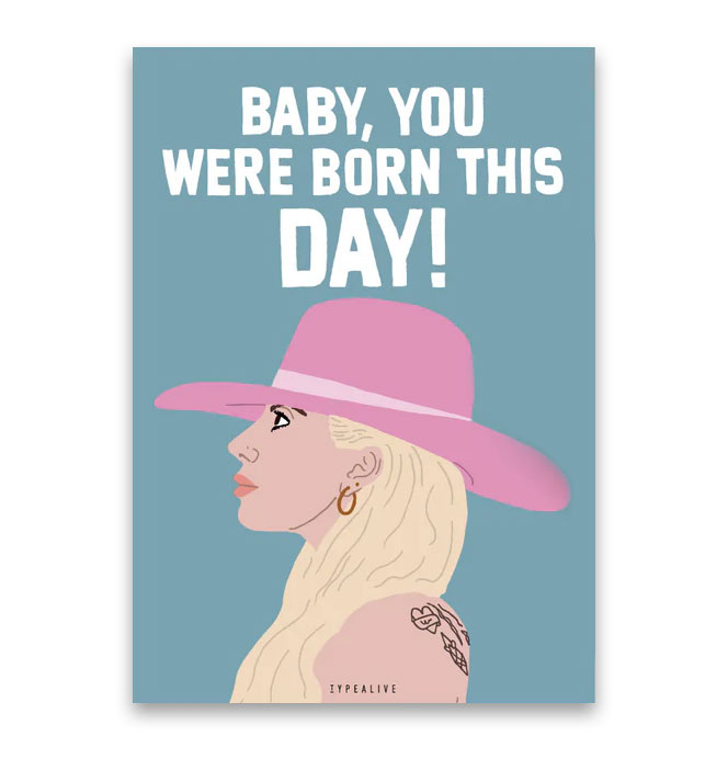 Typealive Postkarte "Born This Day"    