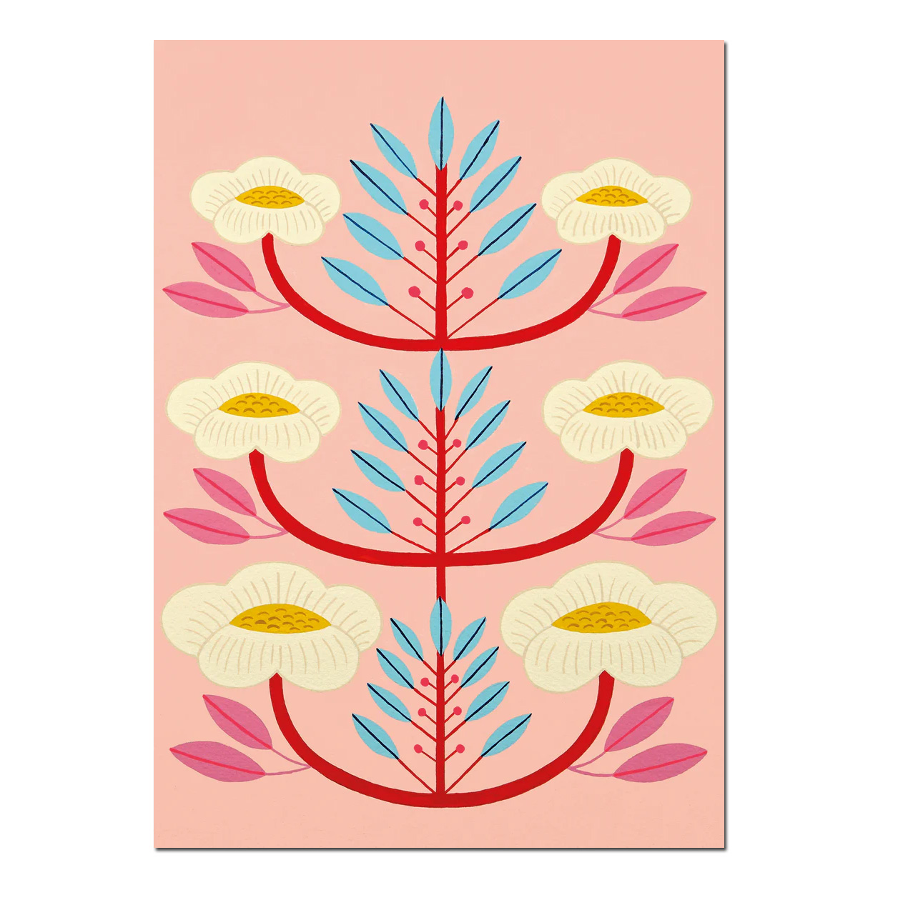 Mary O'Malley Doppelkarte " Folk Floral #10"