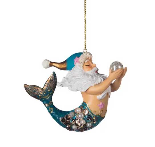 Goodwill Aufhänger kleiner Meermann Santa in Blau Weihnachtsmann ca.8,5 cm von  Catherine Collection / Goodwill      