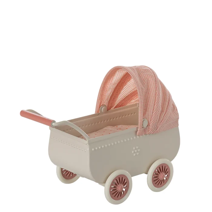 Maileg Kinderwagen, Maus - Koralle