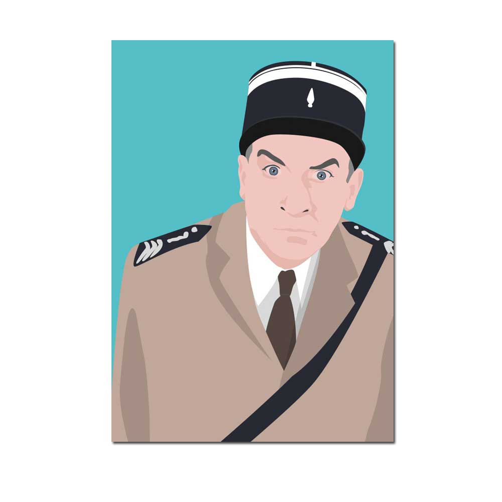 Postkarte  "French Commedian" , Pop Art new generation , Louis, Polizist