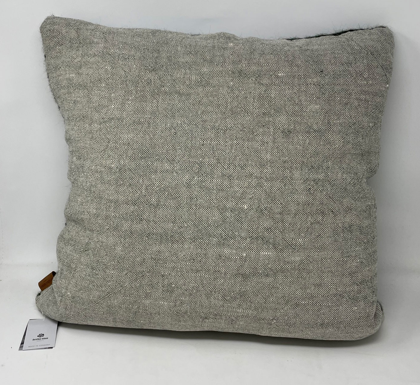 Dorothee Lehnen Alpaka Strickkissen ca. 50 x 50 cm, Front Alpaka grün/Rücken Terra 18