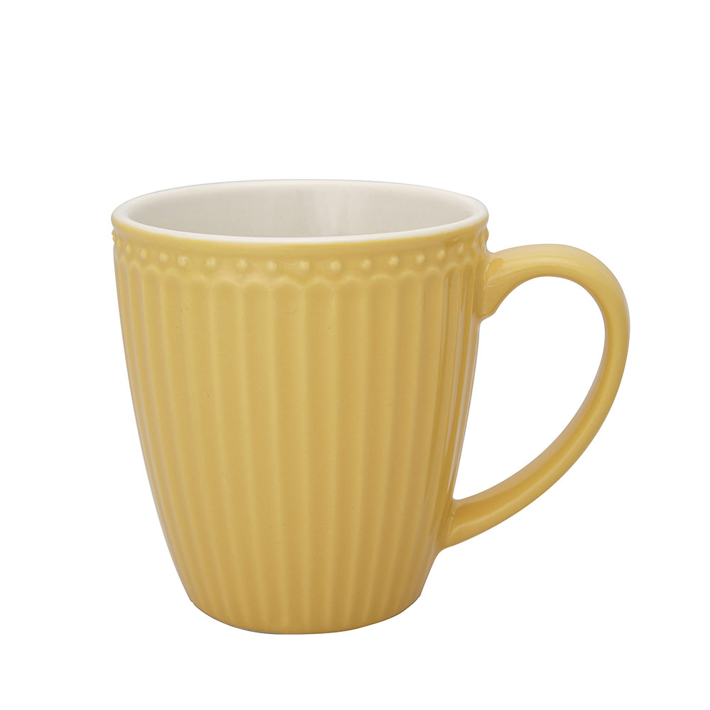 GreenGate Latte Mug "Alice"  honey mustard, Becher, Henkeltasse