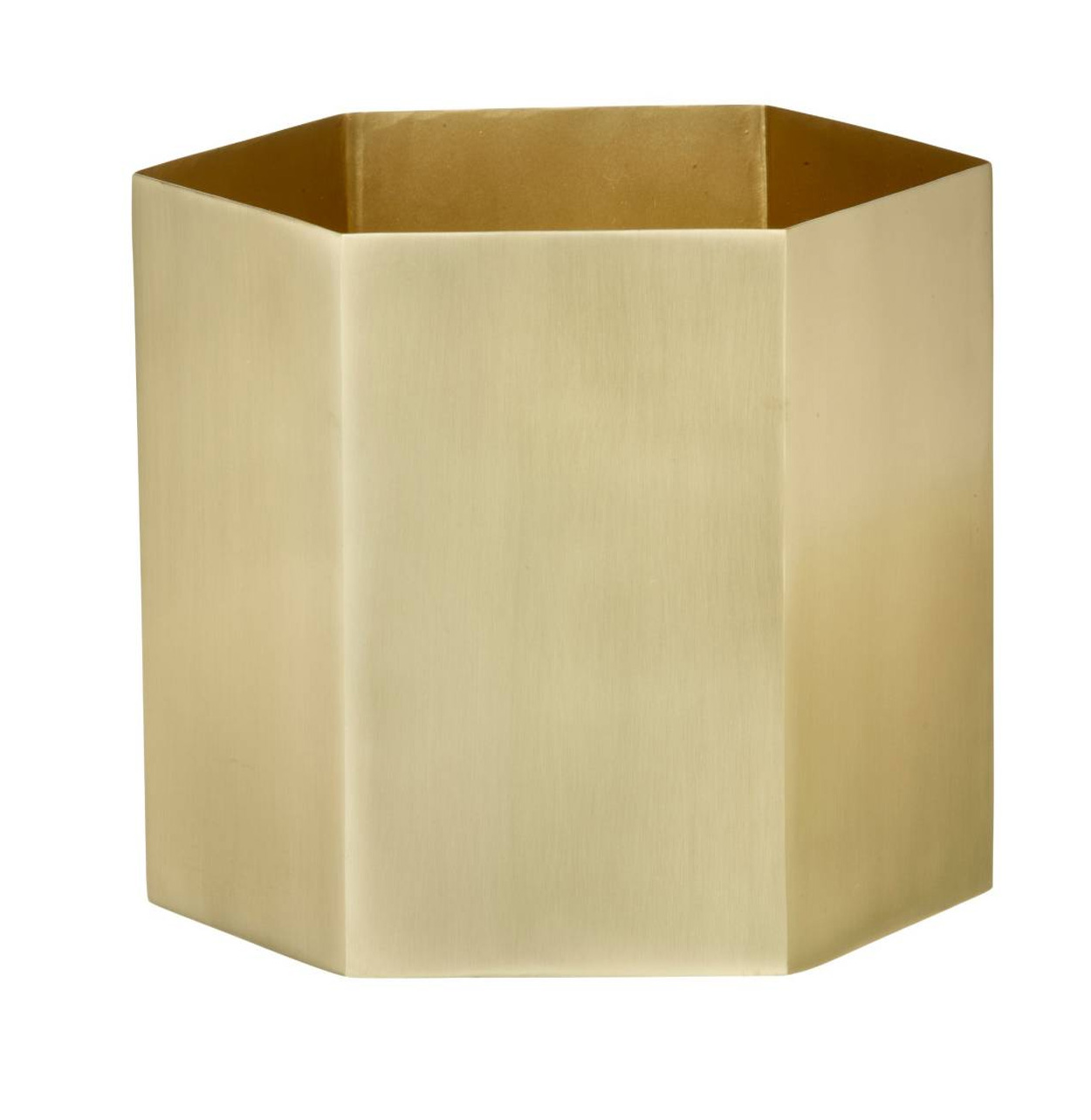 Ferm Living Topf Hexagon Messing, leichte Gebrauchsspuren