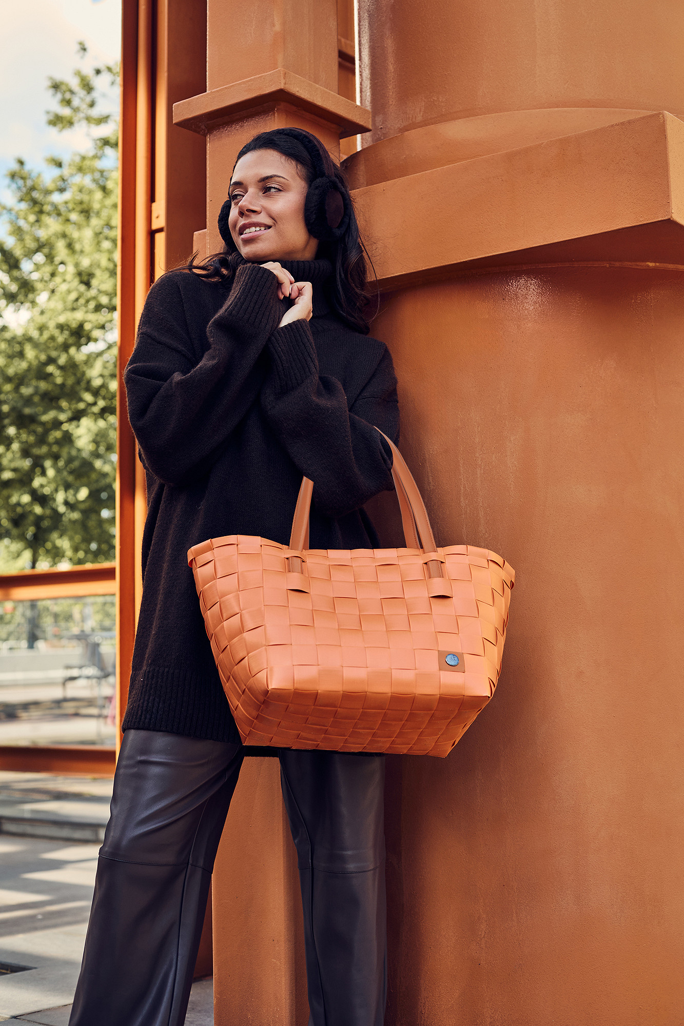 Handed By Color Match - Shopper,  PU Griffe , Farbe: pumpkin orange