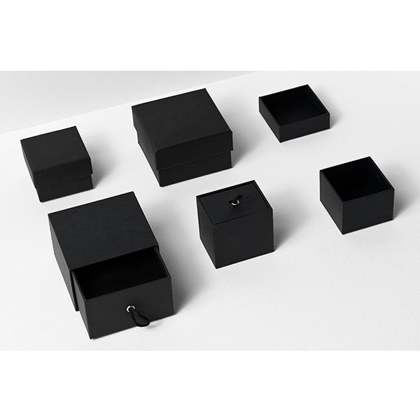 Geschenkbox schwarz klein, Schmuckbox mit Schublade 6,5x6,5x5cm
