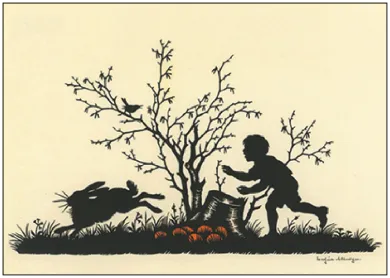 Postkarte Ostern "Scherenschnitt ohne Titel, ca. 1925", Josefine Allmayer