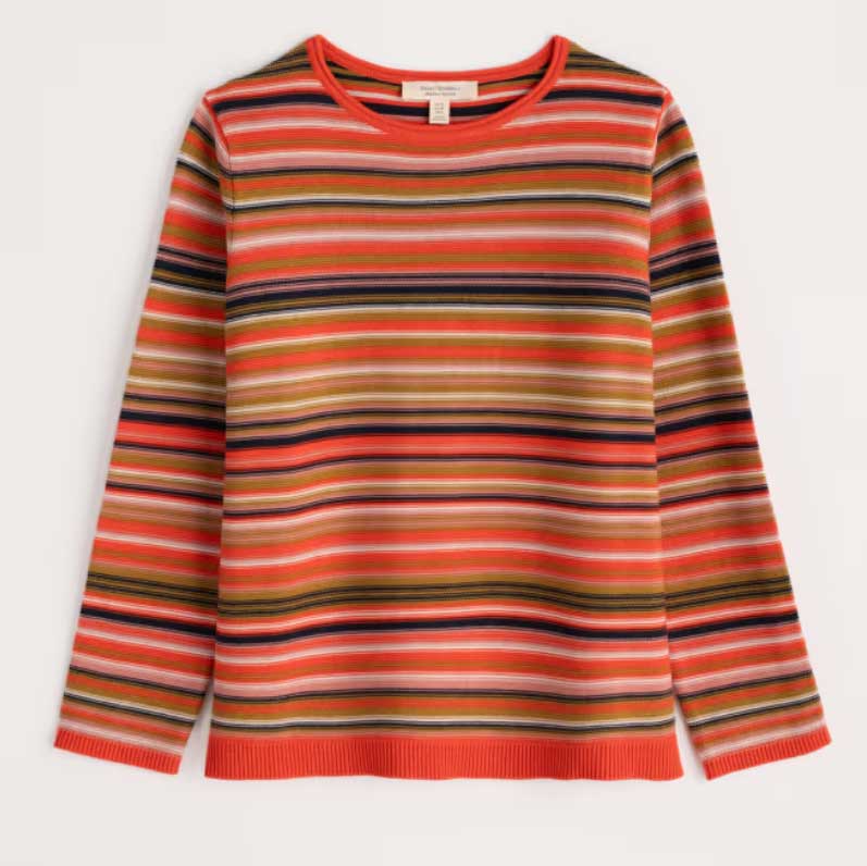 % SEASALT CORNWALL Pullover Makers Cotton Jumper, Farbe: Ripple Marks Pear Multi