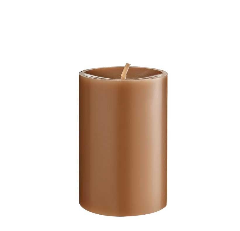 Engels Kerzen, Gegossene Stumpenkerze, D. 8 cm x 12 cm, Farbe: sisal