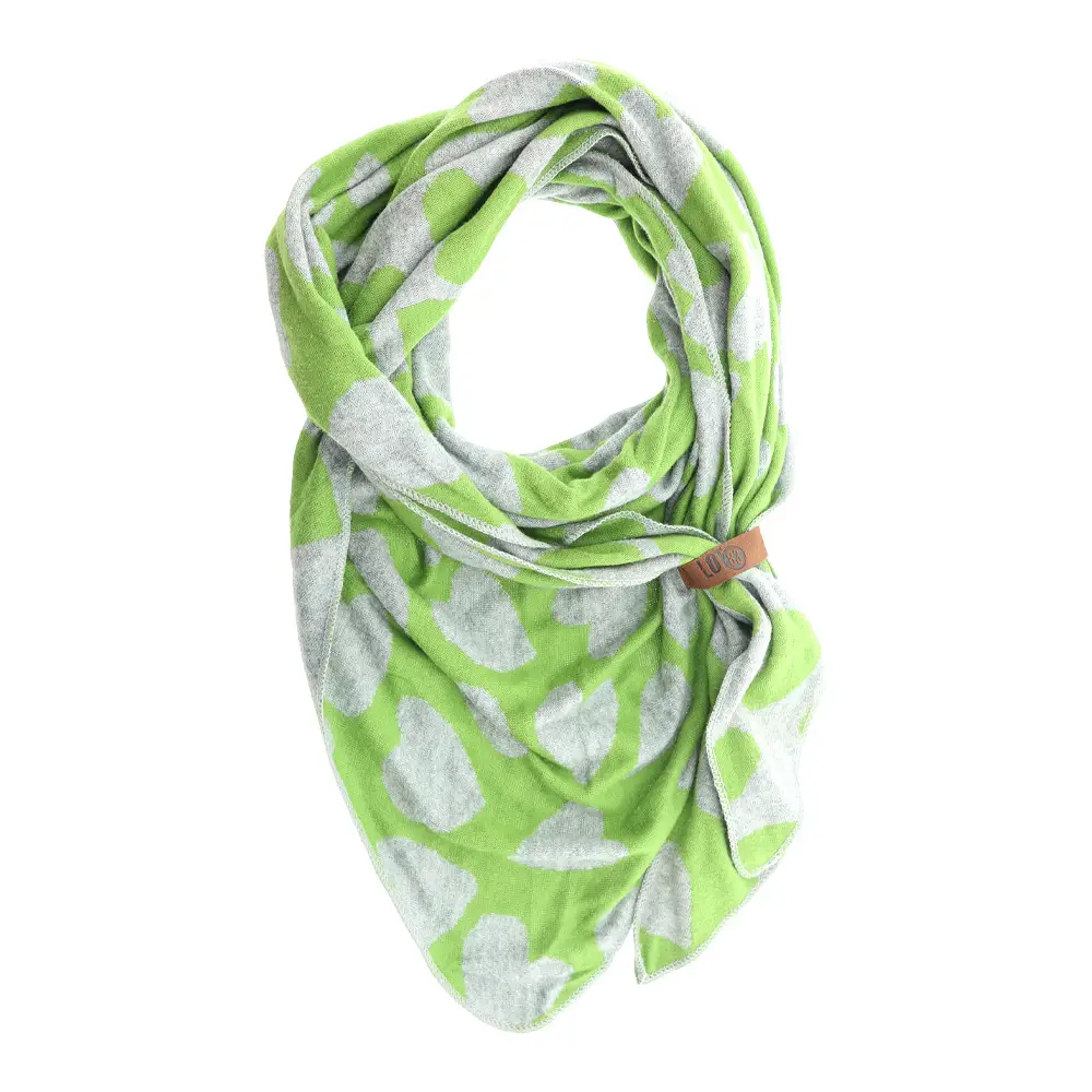 LOT83 Dreiecksschal Luna Hellgrün mit Herzmotiv 