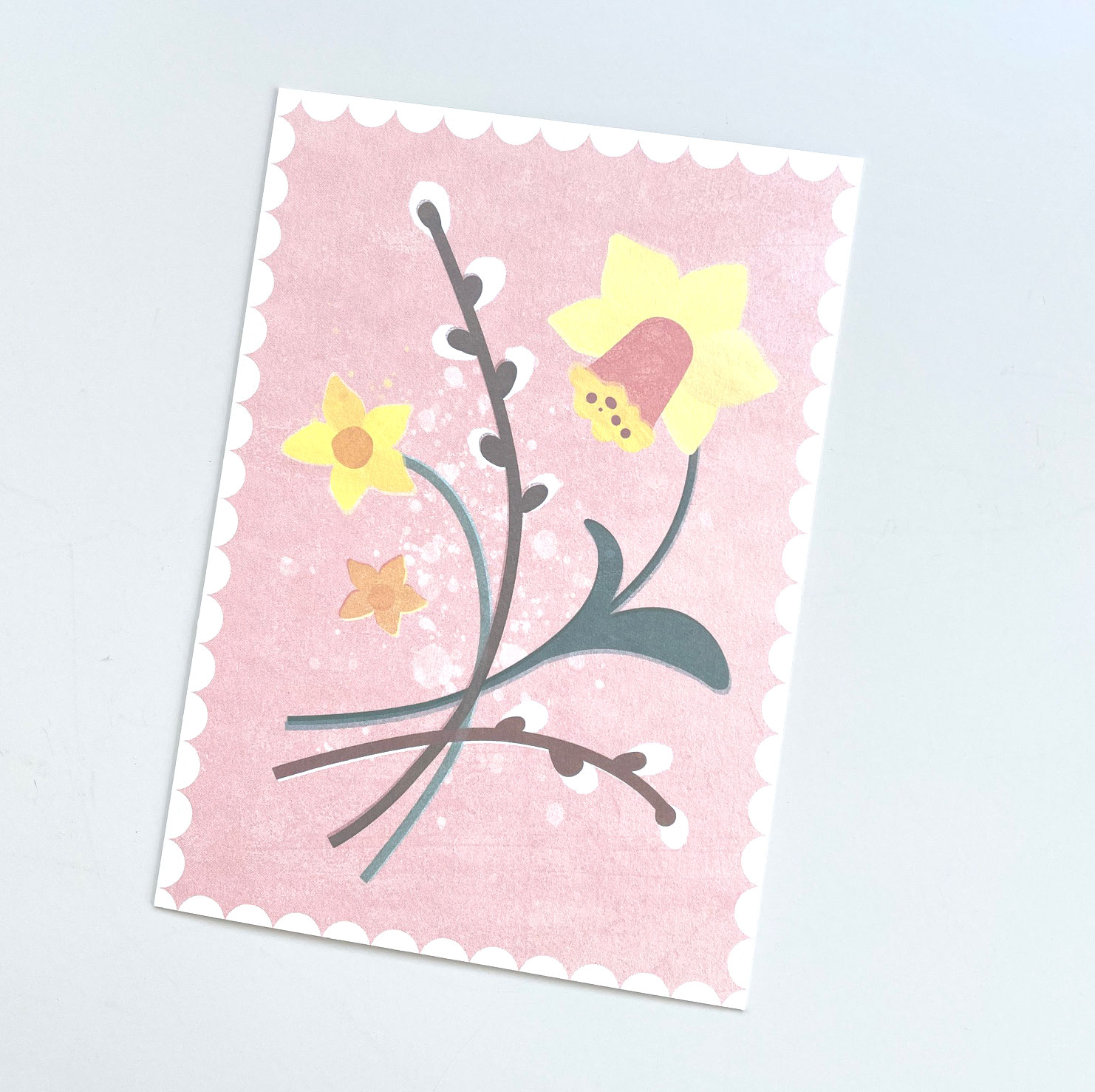 Monimari Postkarte Frühlingsstrauss, Holzschliffpappe von Monimari