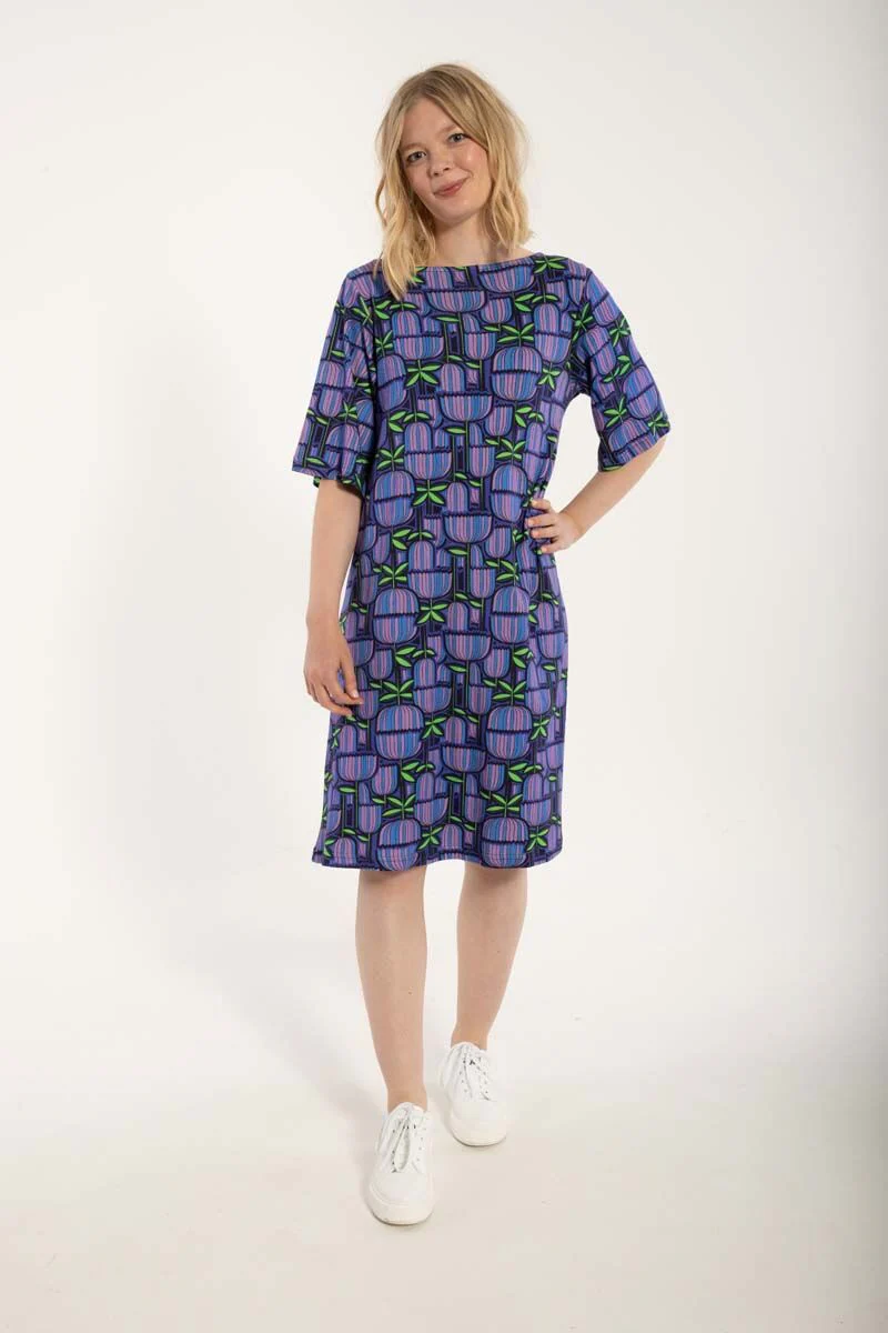 % Danefae Danesymfoni Interlock Dress, Kleid , Navy GERMANITE %