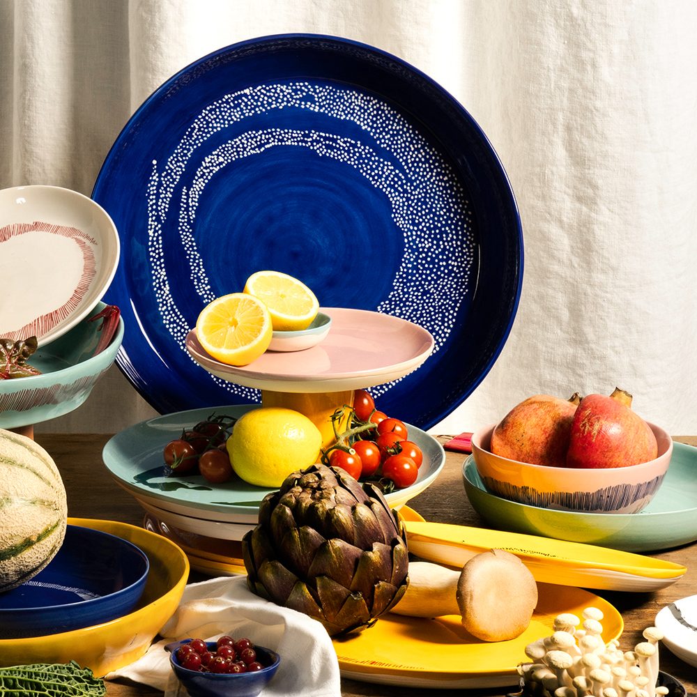 Ottolenghi Schüssel L dunkelblau - weisse Streifen , D. ca. 18 cm, Feast