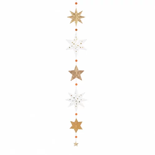 Good old friends Grosse Sternenketten. Transparent. Gold, ca. 120 cm, Papier