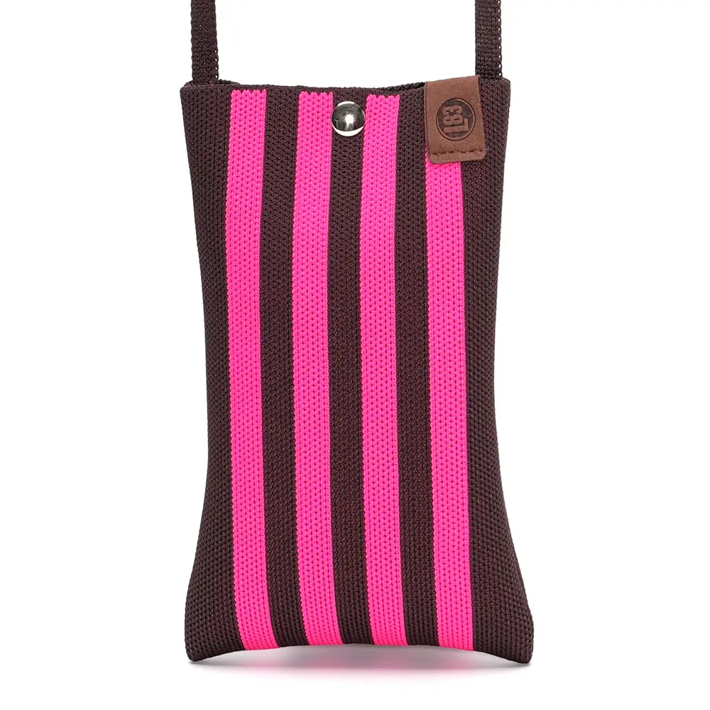 LOT83 Handytasche CHARLIE 29, Streifen Pink Dunkelbraun