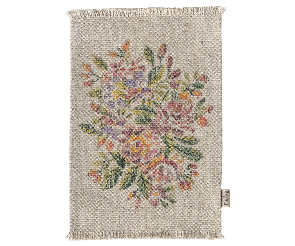 Maileg Miniaturteppich, Blümchen, medium, ca.  10,5 x 16 cm