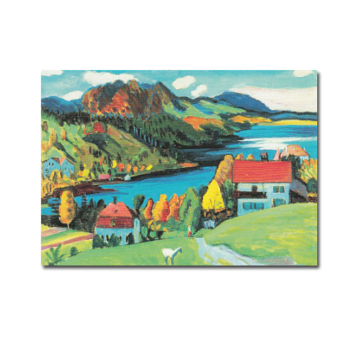 Gabriele Münter Postkarte   " Der Staffelsee im Herbst, 1923"