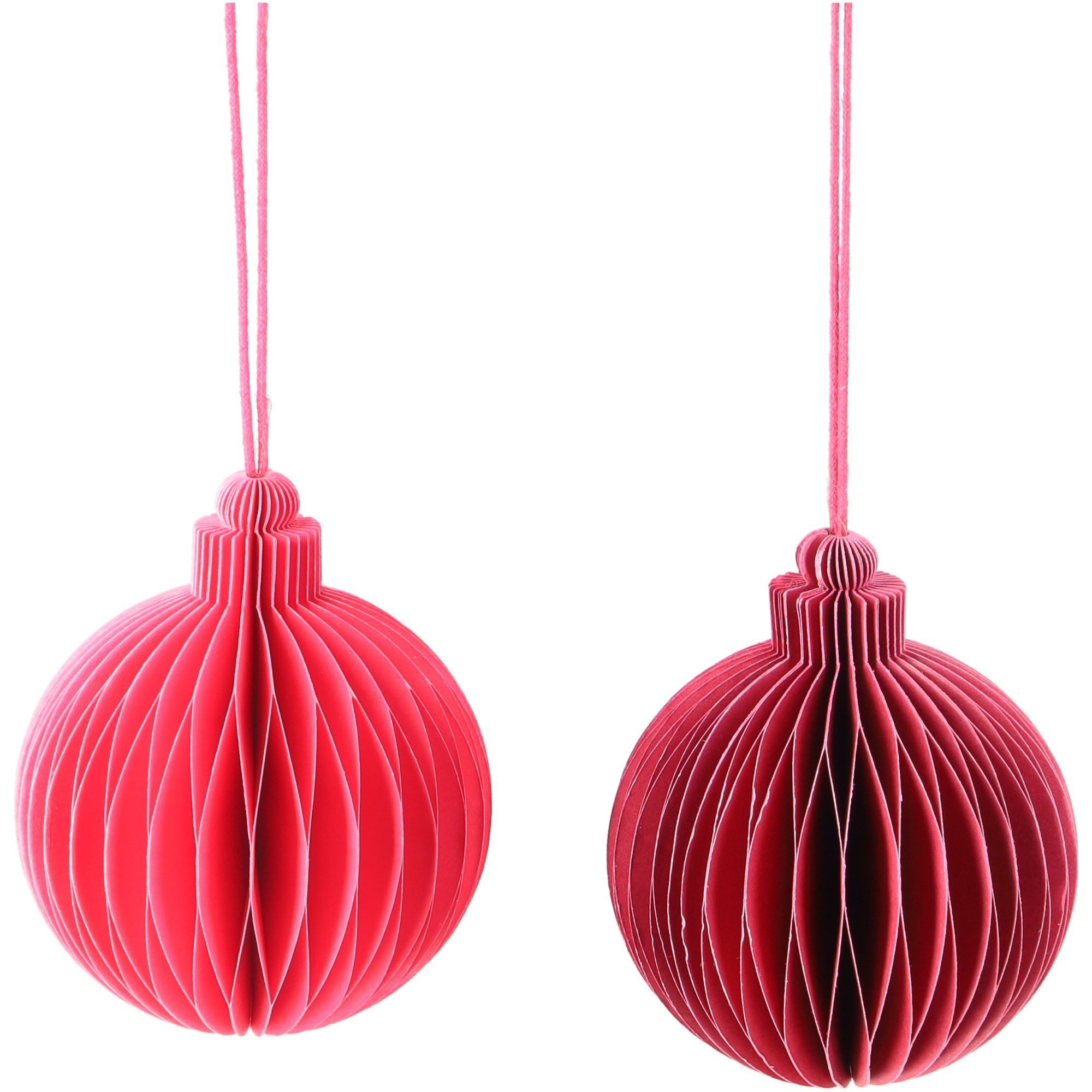 % Papier Ball "Dacia" zum Hängen, pink,  D. ca. 8,5 cm, Weihnachtskugel Papier 
