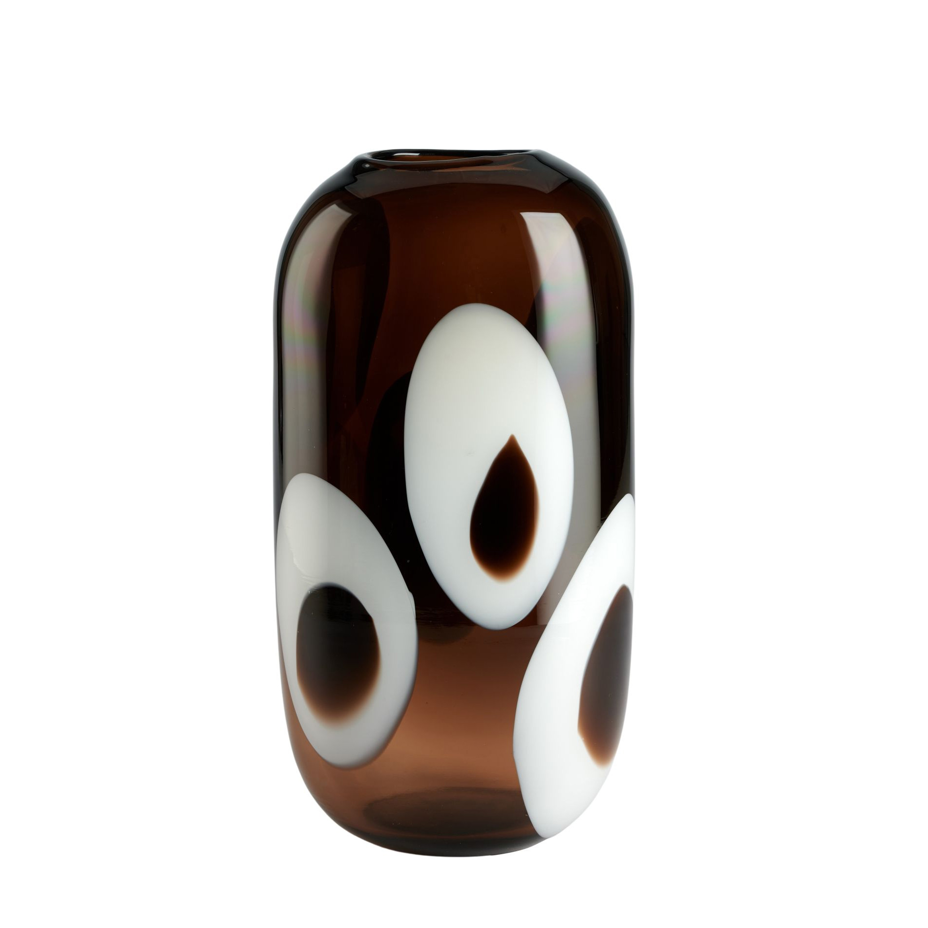 Chiffon, Vase, H23cm, braun/weiß, df  