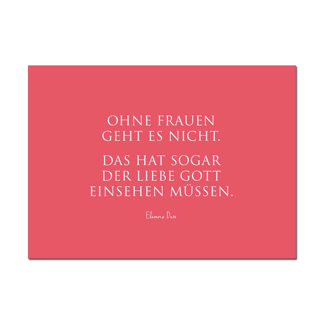 Wunderwort Postkarte "Ohne Frauen geht es nicht…" Eleonora Duse