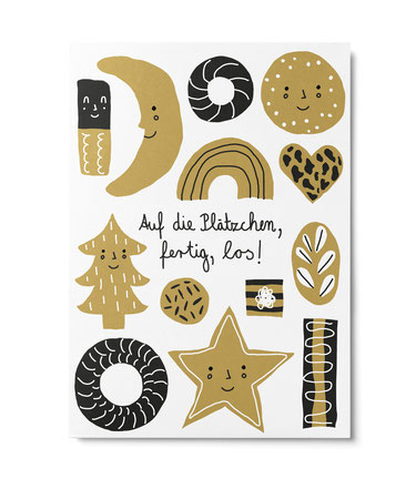 Postkarte Weihnachten "Plätzchen" von Annika Kelm, Unter Pinien   