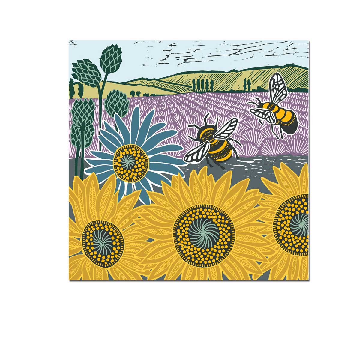 Papierservietten  Lavender & Sunflowers , 25 x 25 cm, Cocktailservietten von ppd 