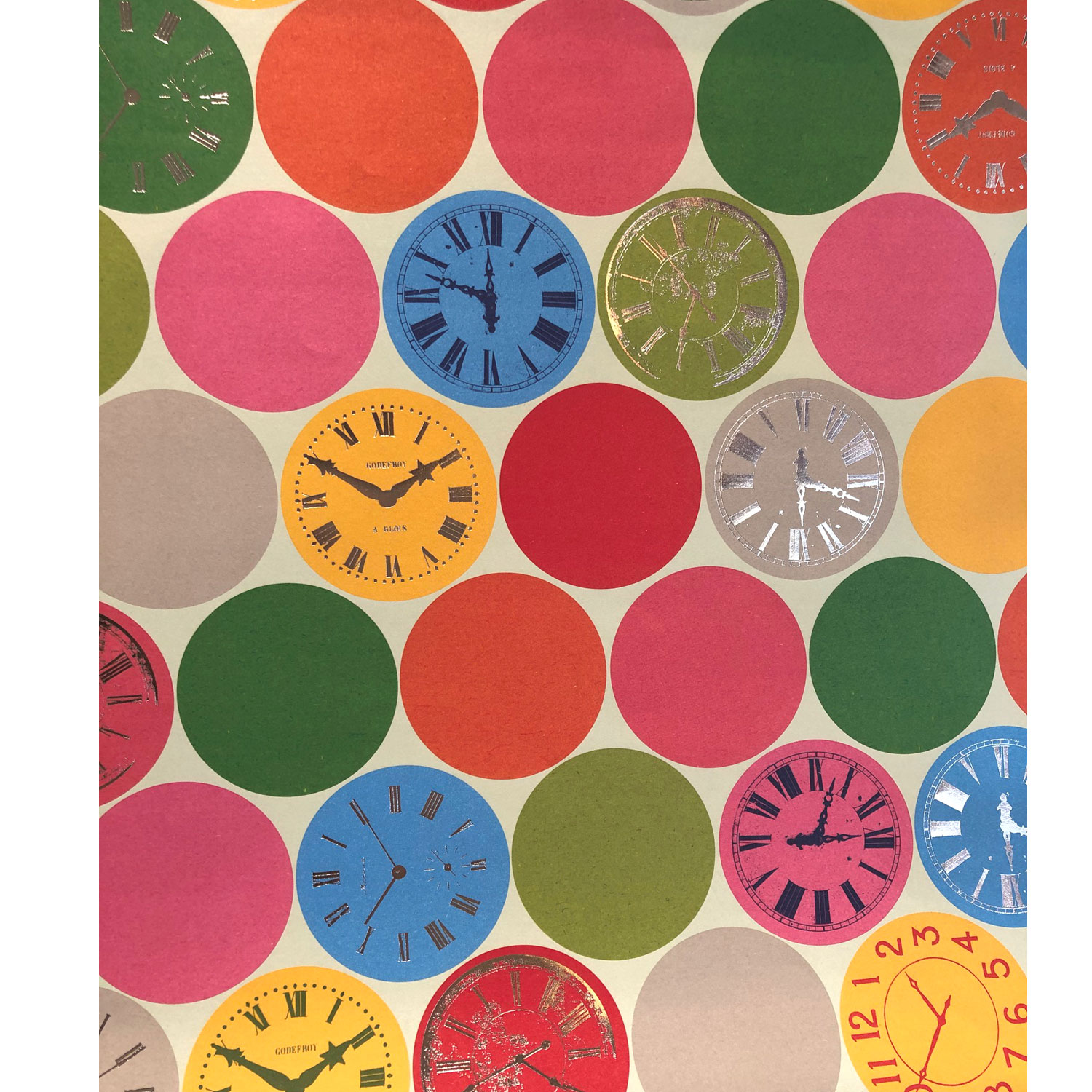 Geschenkpapier - Clocks/ Uhren, Zeit , ca. 50 x 70 cm 
