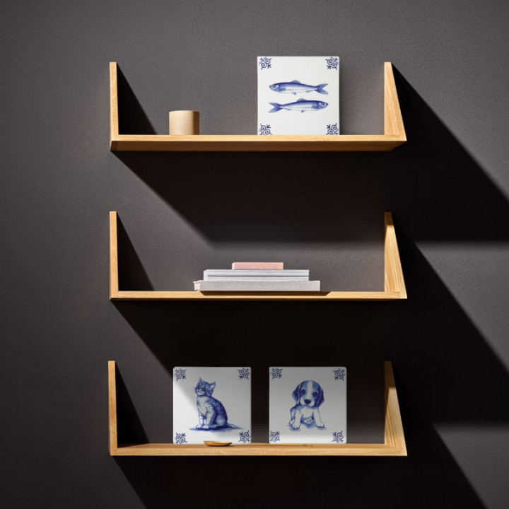 Kachel/ Fliese Amsterdam, Kanalhäuser, ca. 13x13 cm von Heinen Delfts Blauw, Holland, Niederlande 