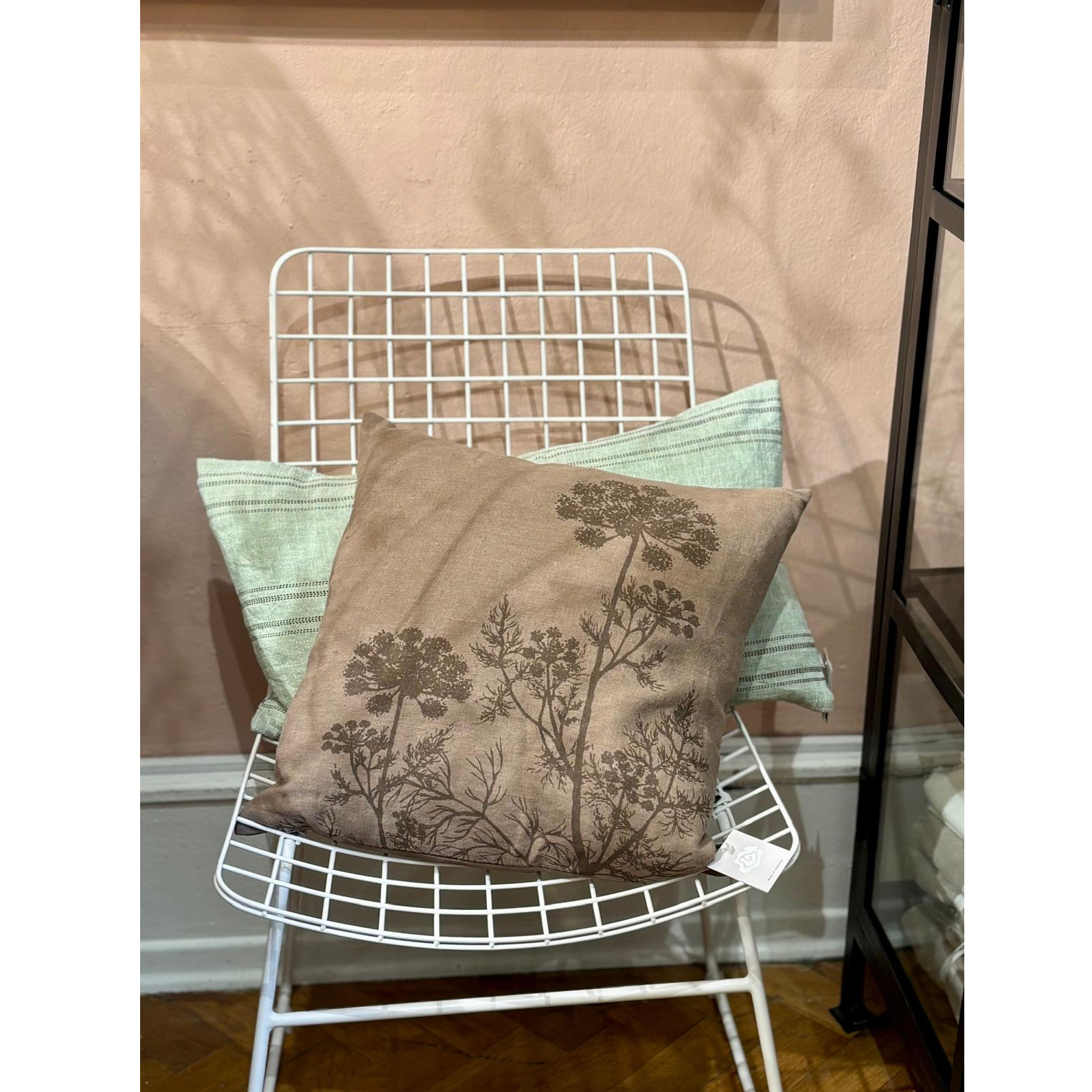 Dorothee Lehnen Leinenkissen "Kerbel" ~45x45cm, Unileinen sepia tint