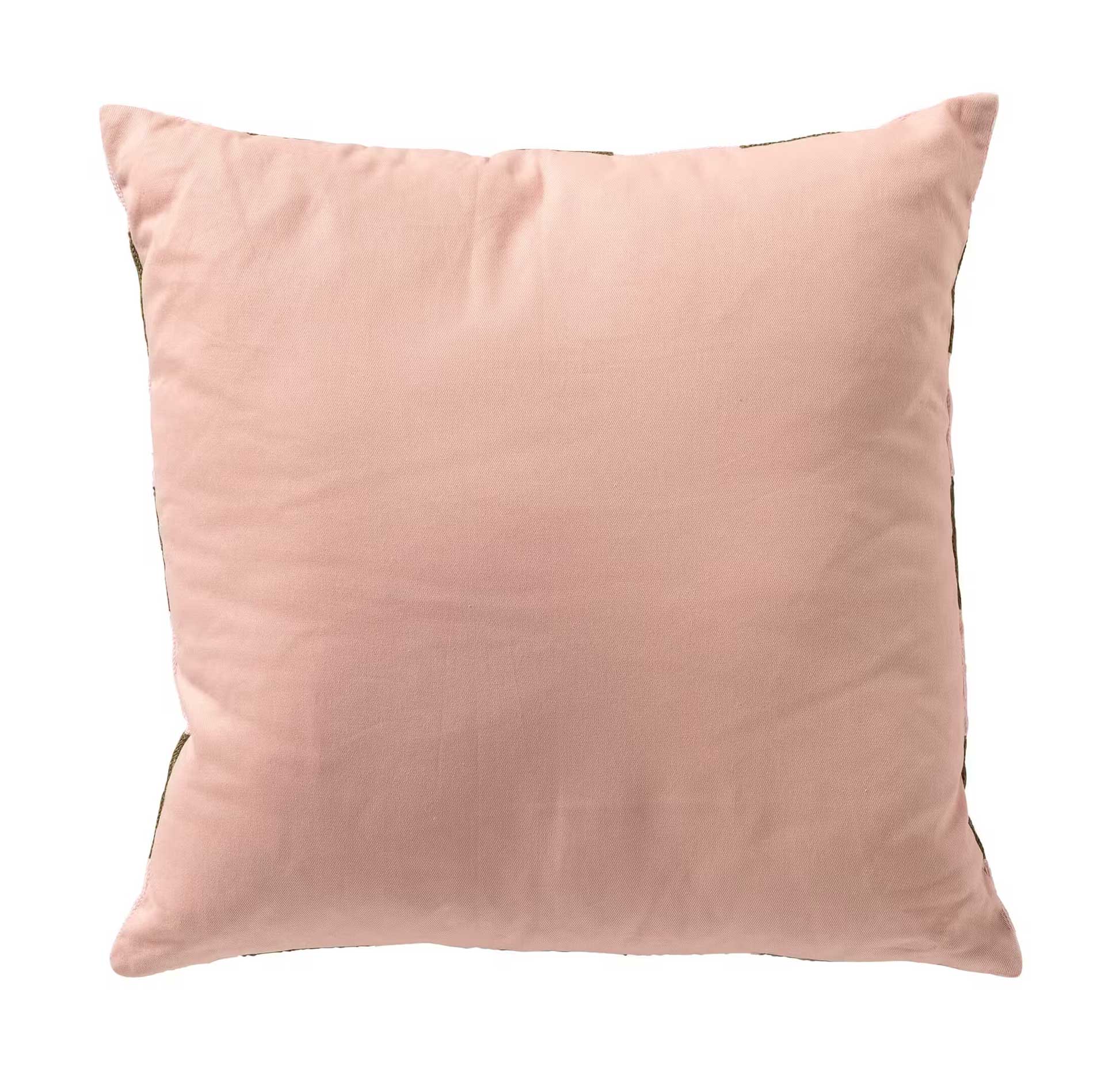 Kissen Karo Rosa-Olivgrün 45 x 45 cm, 