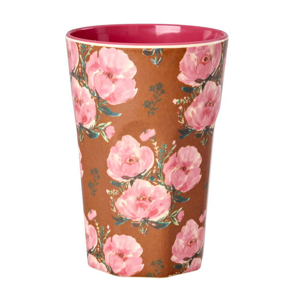 Rice Melamin Becher groß- Floral Fiesta Rose Print , 400 ml