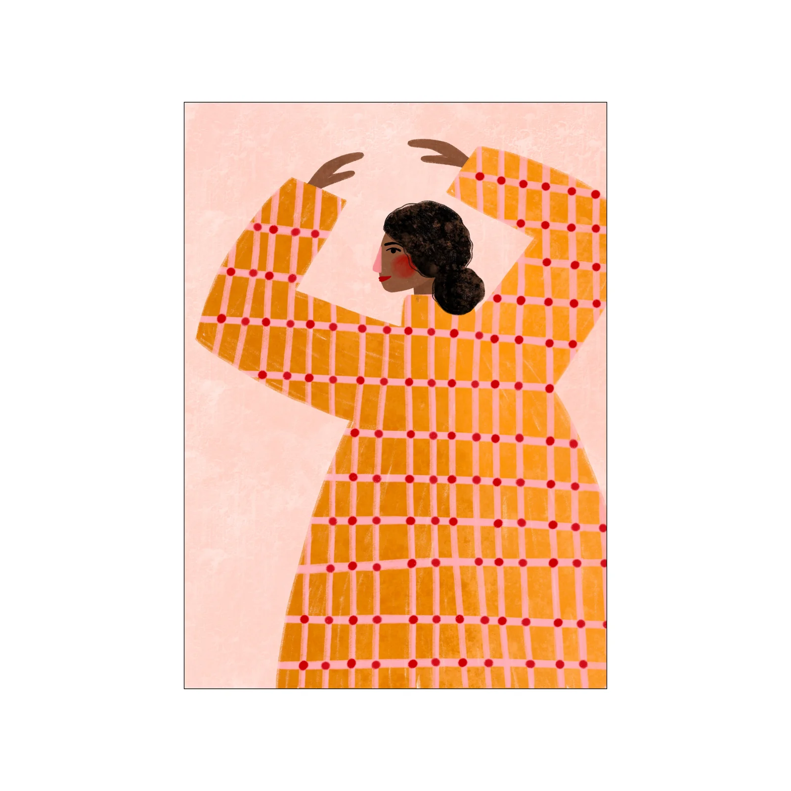 Kunstdruck A5 " The Woman With the Checked Dress"