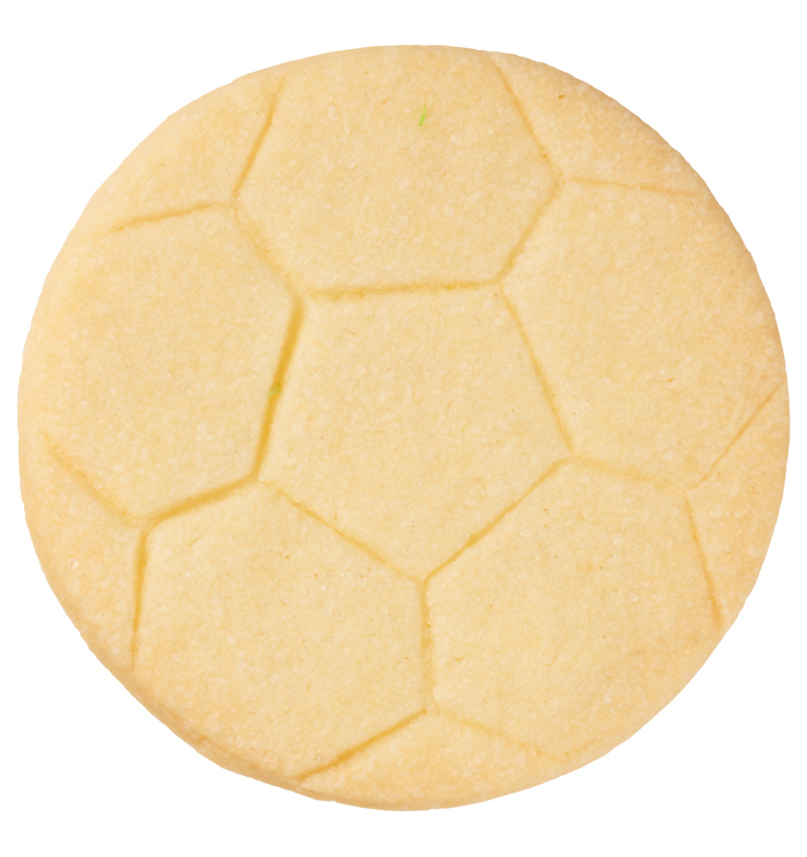 Ausstecherle Fussball 6,5 cm, Edelstahl von Birkmann, mit Innenprägung, Prägeausstecher, Ausstechform   