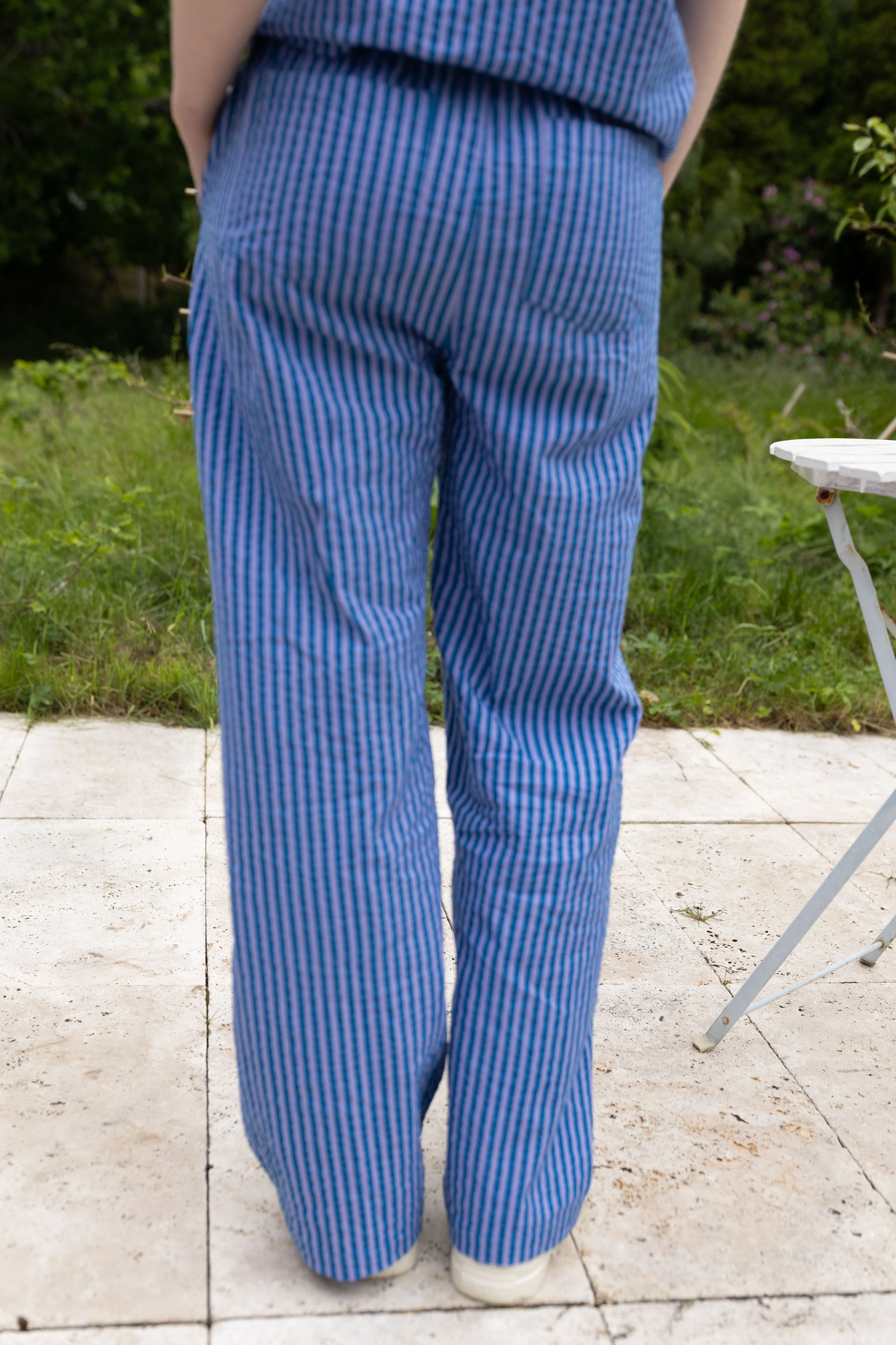 % Danefae Danenynne Seersucker Sommerhose Warm Blue/Light Lilac Hose