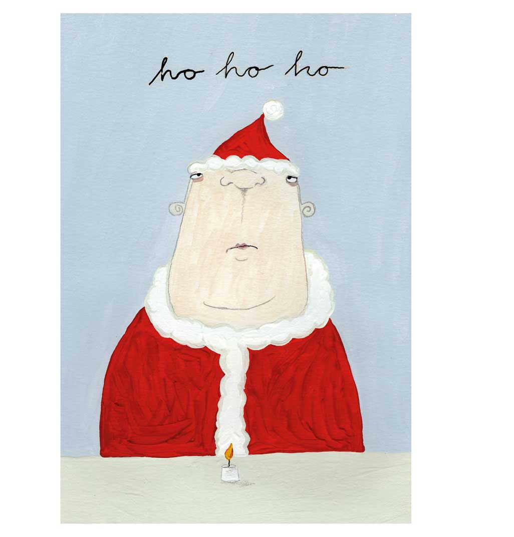 Postkarte kittiekatstudio xmas "hohoho" von kittiekatstudio