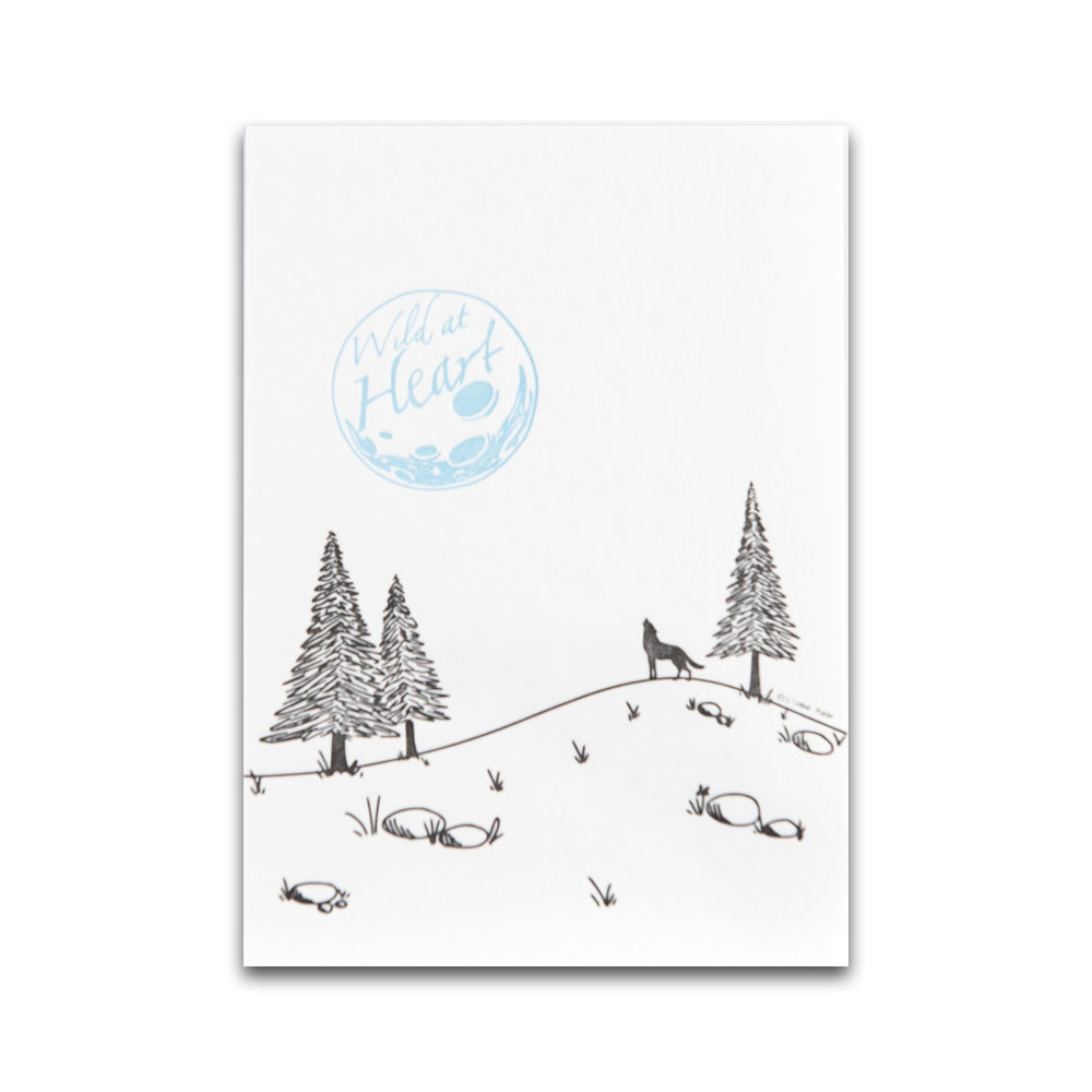 Letterpress Karte "wild at heart" mit Umschlag, handgedruckt von Studio Flash