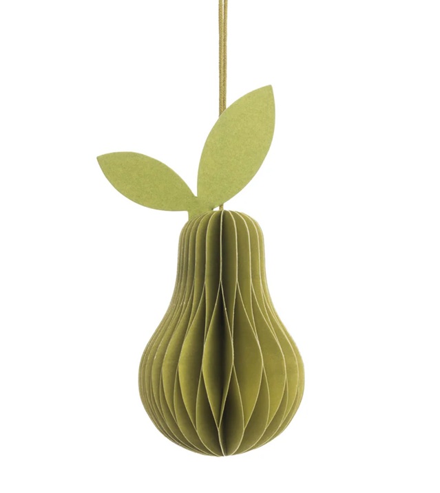 Papieranhänger Birne, Honeycomp, ca. 12,5 cm