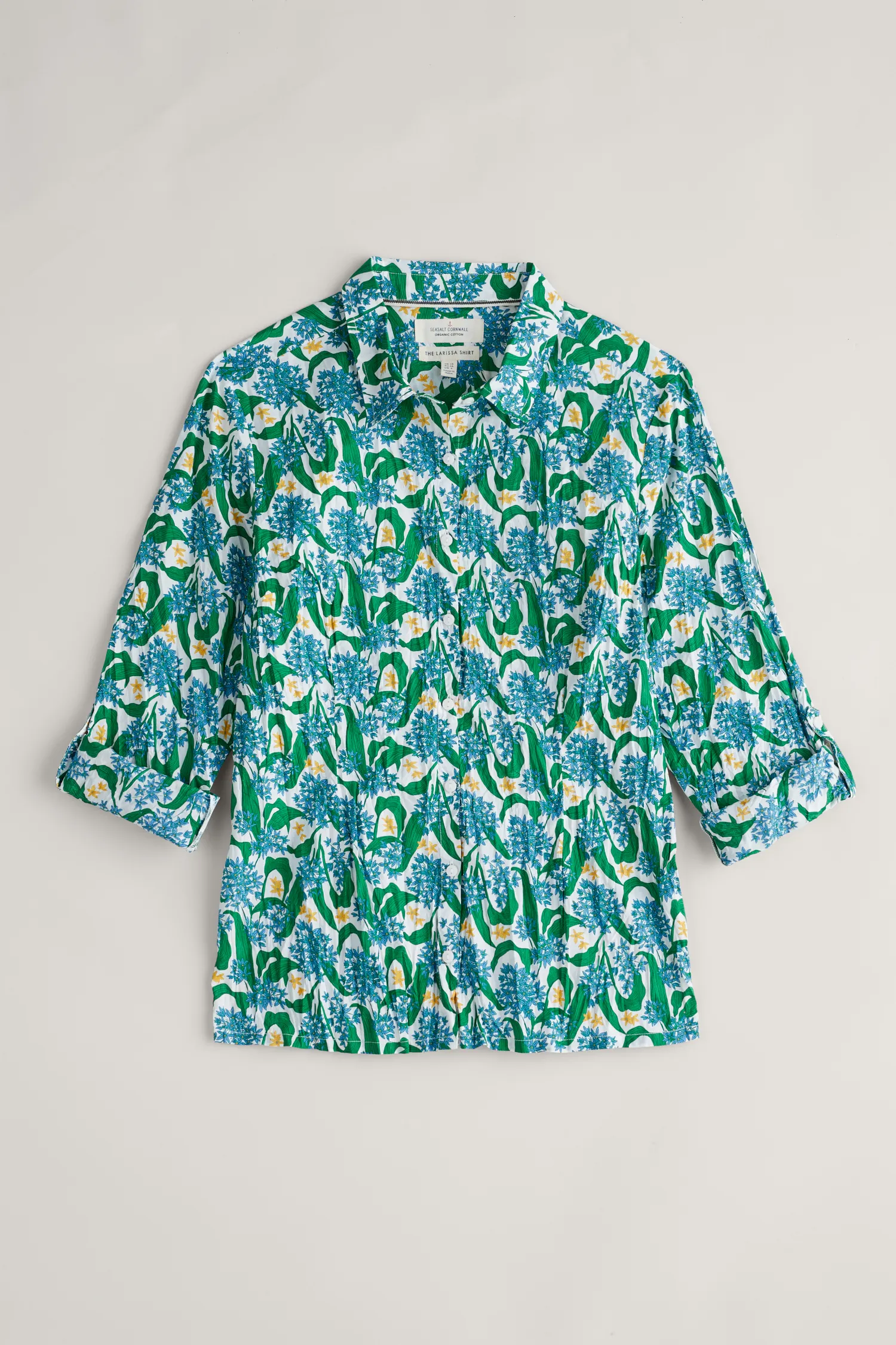 SEASALT Larissa Bluse Organic Cotton Shirt, Muster: Woodland Garlic Chalk