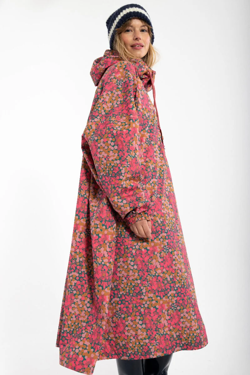 Danefae Danedream Drops Rain PonchoBerrygood Pink, Regenponcho Oversize