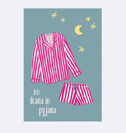YAY Card Postkarte NEON Pyjama