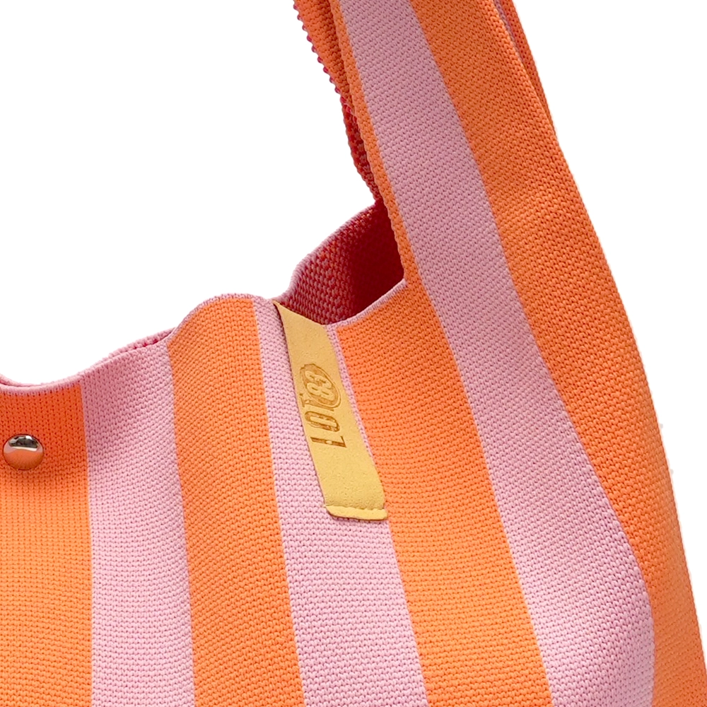LOT83 Shopper Rebell Loïs 07, CAFE DE PARIS, Streifen orange , ca.  45 x 35 cm