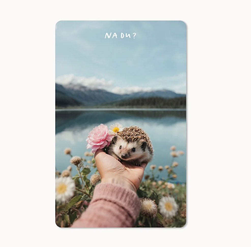 Lunacard Postkarte IGEL " Na Du?"