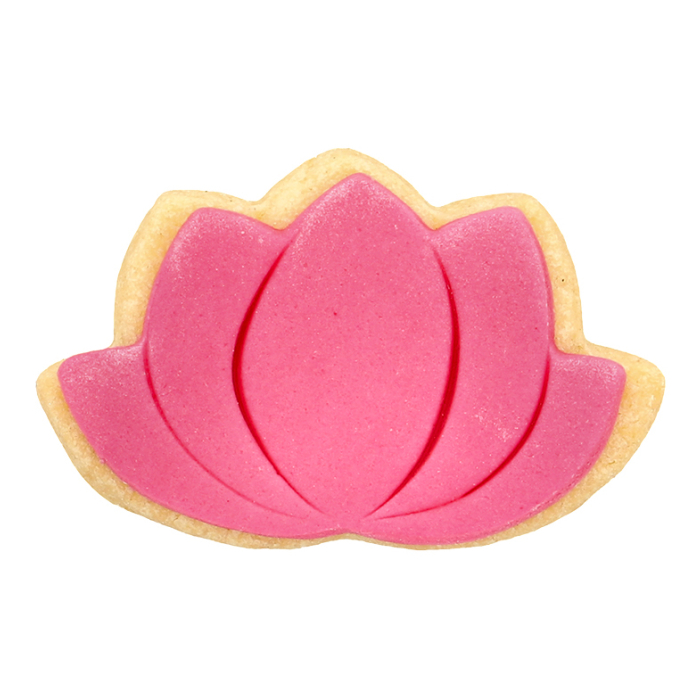 Ausstecherle Lotusblume 6 cm, Edelstahl von Birkmann, Prägeausstecher, Ausstechform   