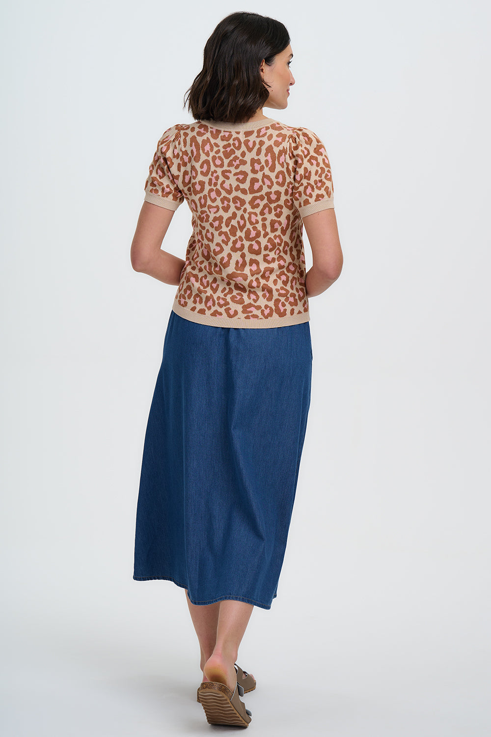 Sugarhill Brighton Gayna Knit Top - Oatmeal, Natural Leopard von sugarhill BRIGHTON , Leo