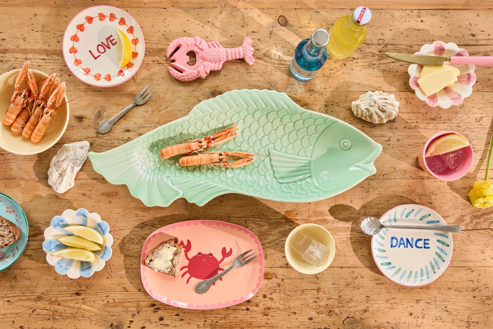 Rice Melamin Becher - Koralle - Crab Print, 250 ml, Krabbe