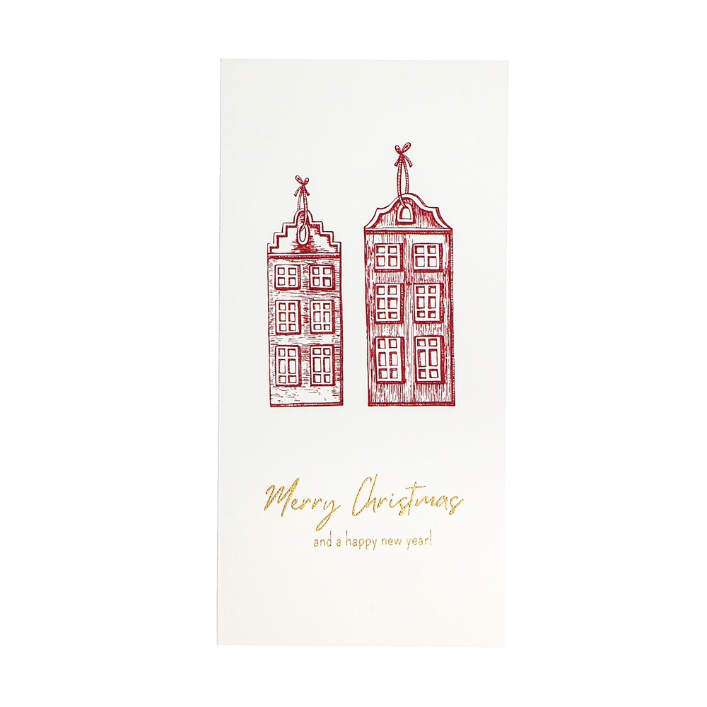 Dorothee Lehnen Briefkarte Xmas Home, handgedruckt, DIN lang von Dorothee Lehnen  